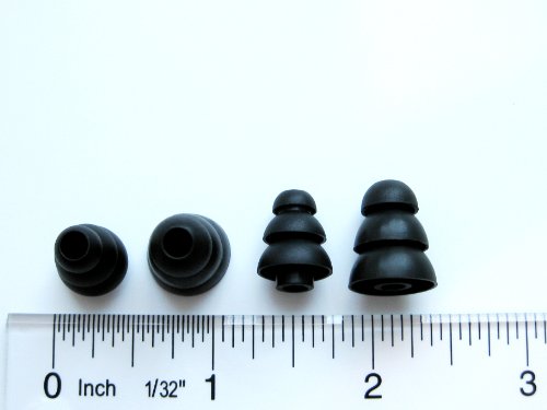 8Pcs : 4 Small And 4 Large Black Soft Triple Flange Replacement Eartips Earbuds Set Compatible With Audio-Technica Ck Series Cks Series Ckm Series Ckl Series Ckf Series Anc Series In-Ear Earphones #TOP4