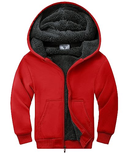 Image of SWISSWELL Unisex Boys Girls Fleece Hoodie Sherpa Lined Jacket Zip Up Hooded Sweatshirt Winter Outerwear for Kids