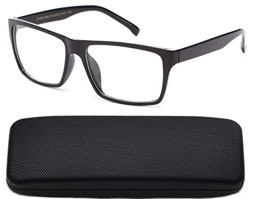 Image of Classic Unisex Squared Fashion Clear Lens Eye Glasses Frame Clear Lens Glasses Men Women