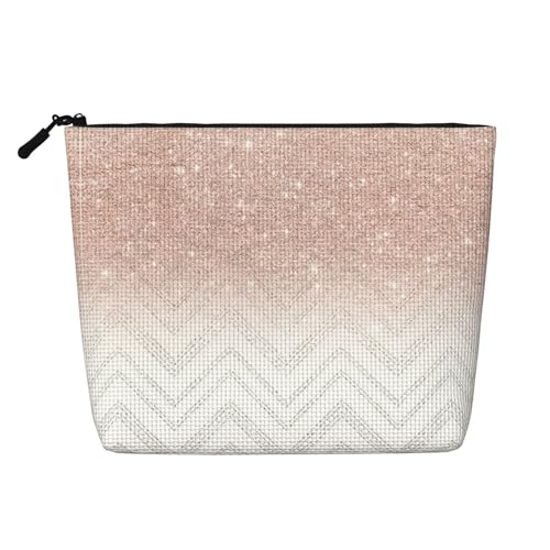 Trousse de voyage en chanvre avec joli motif pailleté pour femme, grande capacité, pour usage quotidien, organiseur à fermeture éclair