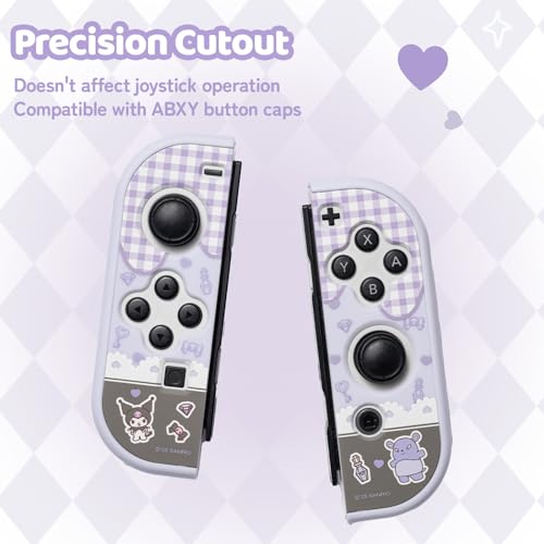 Image of Kuitmor Protective Shell for Switch OLED,Slim Cute Pattern Dockable Cover Case Compatible with Switch OLED,Anti-Scratch and Shock-Absorption Design Cover Skins for Joystick(Kuromi)