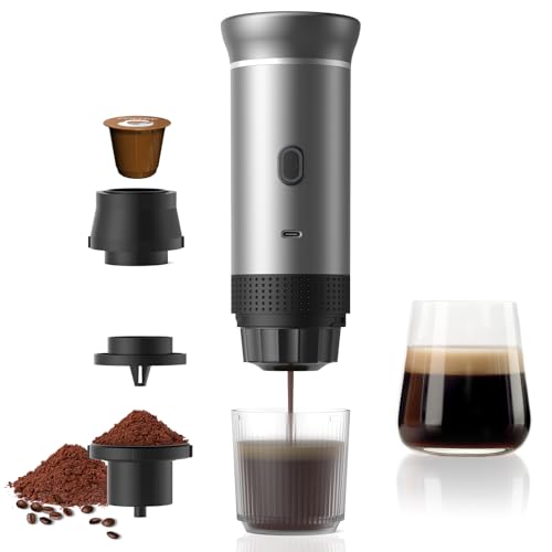 Vunzo Macchina per caffè espresso elettrica portatile, auto-riscaldamento con USB-C,