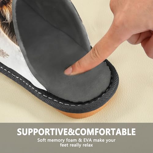 American Raccoon House Slippers for Women Men, Warm Slipper Rubber Sole Memory Foam Indoor Outdoor 4-53