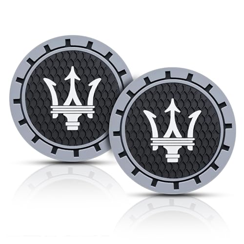 2Pcs Car Cup Coasters, for Maserati Quattroporte, Ghibli, Levante Recessed Silicone Anti-Slip Cup Holder Coaster Car Interior, Car Interior Accessories