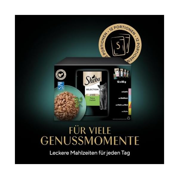 Sheba Katzennassfutter Selection in Sauce, 48 Portionsbeutel, 12x85g (4er Pack) – Katzenfutter nass, Herzhafte Komposition in Sauce für ausgewachsene Katzen – Bild 9