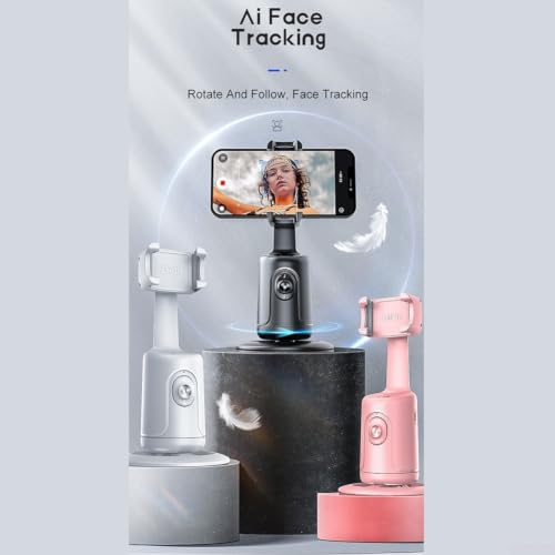 Gimbal de seguimiento facial de 360° rosa con trípode de ángulo ajustable 2