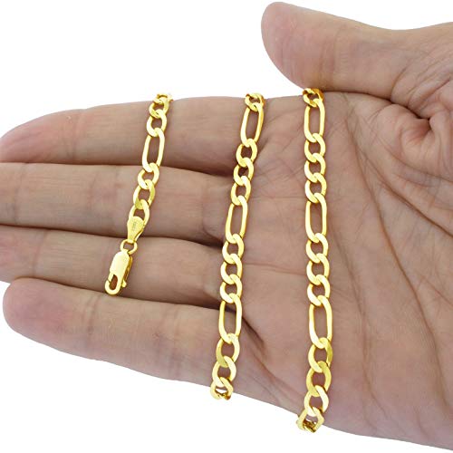 Nuragold 10k Yellow Gold 7mm Figaro Chain Link Bracelet, Mens Womens Jewelry Lobster Clasp 7" 7.5" 8" 8.5" 9" - Image 6