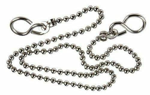 EliteKoopers 12" Chrome Replacement Sink Basin Bath Ball Plug Chain and S Hook Ends (2Pcs)