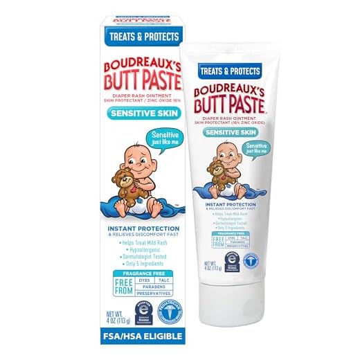 Boudreaux's Butt Paste for Sensitive Skin Diaper Rash Cream, Ointment for Baby, 4 oz Tube