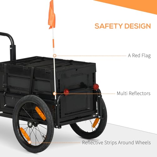 Image of Aosom Bike Cargo Trailer Removable Storage Box Bottom