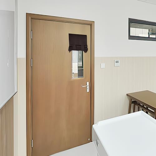 RYB HOME Sightlight French Door Curtains, Privacy Half Window Curtains Thermal Insulate Covering for Patio/Glass/Front Door, 12 inch x 40 inches, Brown, 1 Panel