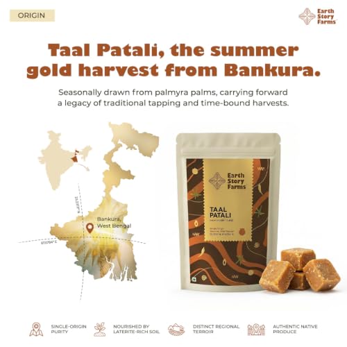 Image of Earth Story Farms Natural Palm jaggery Cubes | 100% Pure | Boosts Digestive System | Karupatti Mittai - 400gm