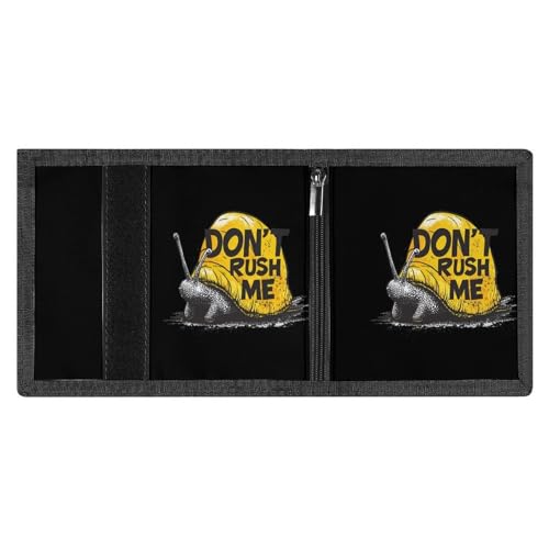 Snails Don't Rushed Me Trifold Wallets for Men Women Ultra Thin Card Holder Purse with Zip Coin Pocket4
