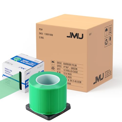 JMU Barrier Film, 12 Rolls Dental Tattoo Barrier Tape 4" x 6", Green