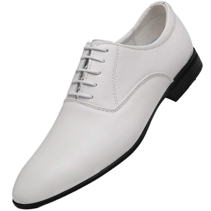 Casual Dress Shoes for Mens Men's Dress Shoe New Lace-up Classical Style Shoes for Men Slip On PU Leather Low Rubber Sole Block Heel Work Men's Italian Dress Shoes