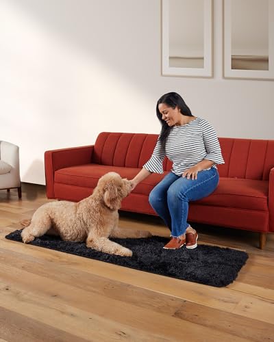 image for Ophanie Runner Rug for Hallway, 2x6 Bedroom Black Runner Rugs, Non Sli