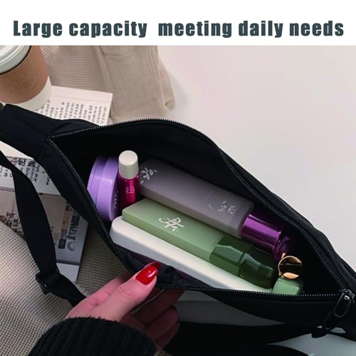 Image of Small Sling Crossbody Bag, Mini Crescent Bag with Adjustable Strap, Lightweight Nylon Bag for Both Women and Men, Small Shoulder Bag