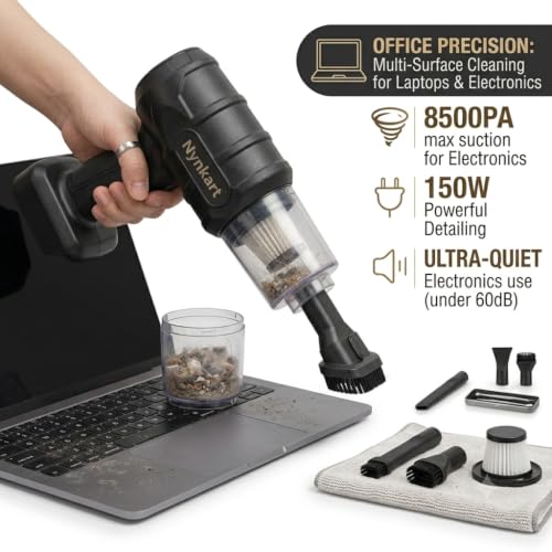 Image of Car Mounted Vacuum Cleaner - 8500PA High Power Suction, 150W Portable Handheld Auto Vacuum, Low Noise & Lightweight Design, Durable Interior Car Cleaner for Quick & Easy Cleaning