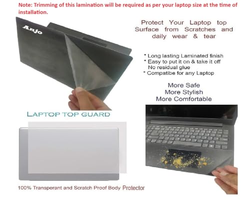 Image of Anjo 6 in 1 Combo 14 Inch With 16:10 Aspect Ratios Laptop Screen Protector, KeySkin, Body Lamination Trackpad & Lid (Transparent), Mouse Pad & Cleaner