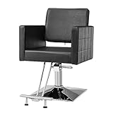Bonnlo Salon Styling Chair for Hair Stylist Wide Seat, Hydraulic Barber Chair with Stainless Steel Footrest, Black Hair Salon Chair Heavy Duty, Beauty Spa Cosmetology Shampoo Hairdressing Equipment
