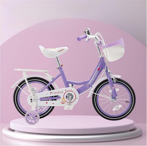 Artudatech 自転車 子供用自転車 18インチ 子供 女の子 男の子 発光 補助輪 キッズバイク こども 低学年 ぬいぐるみ座席 人形用シート 取外し補助輪 コマ付き インストールツール 多色 プレゼント お祝い パープル