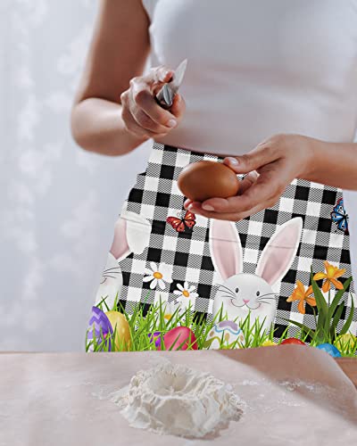 Server Apron Waitress Aprons With 3 Pockets, Easter Egg Half Waist Waiter Aprons Restaurant Chef Aprons For Women Men #TOP1