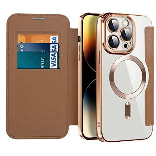 Flip en cuir iPhone 12 Pro avec support magnétique sans fil et fente carte