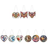 LYEAA Schneeflocken-Diamant-Malerei zum Aufhängen, 5D-DIY-Malerei-Set für Fensterdekor-Farben