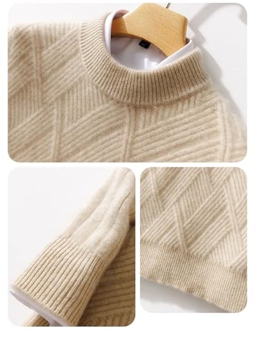 Men's Casual Crew Neck Stripe Pullover 100 Percent Wool Soft Knitted Sweater3