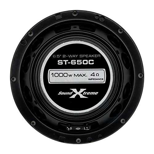 Pair - SoundXtreme 1000W 6.5-Inch 2-Way Car Audio Component Speaker System 6-1/2in Car Audio Speaker for Car, ATV, RV, Motorcycle, Boat