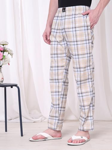 Image of Urban Scottish Men's Lounge Pants 100% Cotton Men's Lounge Night Pant Comfortable Leisure-Wear Lower with an Elastic Waist-Band and Regular Fit Track Pants, Machine Washable Stay at Home
