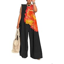 UOOZEE Womens Jumpsuits Dressy Summer Outfits Casual Sleeveless Wide Leg Long Pants Rompers Fashion Clothes 2024