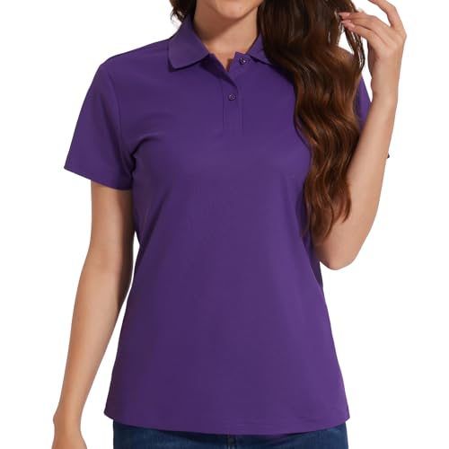 Image of Casei Womens Shorts Sleeve Polo Golf Shirts Quick Dry UPF 50+ Tennis Pickleball Top Collared Casual Work Athletic Shirts