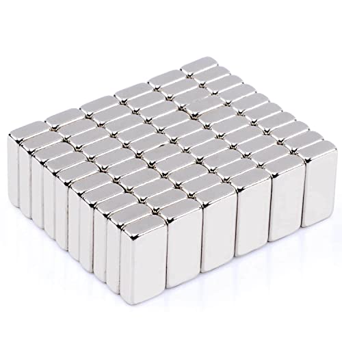 MIN CI Super Strong Rare Earth Magnets, Small Rectangular Neodymium Magnets Bar, Heavy Duty Magnet s, for Fridge Industrial Decoration Whiteboard Tool Storage Kitchen,12 x 6 x 3mm 60P