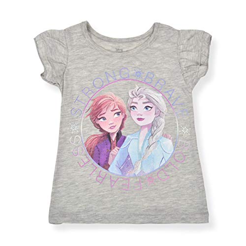Disney Frozen Girls’ Elsa and Anna 2 Pack T-Shirt for Little Kids – Purple/Beige3