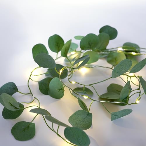 Hoolight Artificial Eucalyptus Leaves Foliage String...