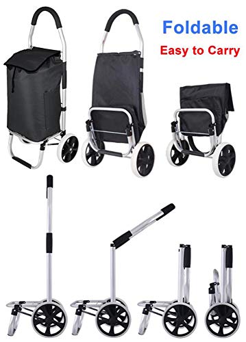 YRYBZ Einkaufstrolley Stabiler Einkaufswagen Treppensteiger Einkaufstrolleys mit 6 Rädern Kapazität 50KG Tragfähigkeit… – Bild 6