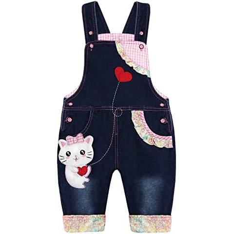 KIDSCOOL SPACE Cute Toddler Denim Jumpsuit Cover