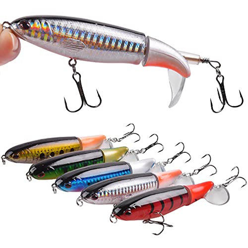 Ensemble de leurres de pêche au bar avec queue rotative flottante pour brochet - 5