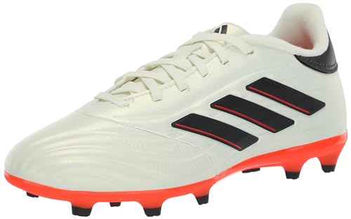 adidas Unisex Copa Pure 2.0 League Firm Ground Sneaker, Ivory/Black/Solar Red, 12 US Men