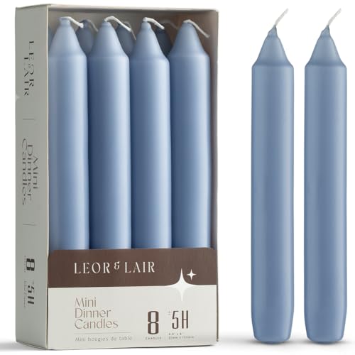 Leor & Lair 6 Inch Blue Candlesticks Pack of 8
