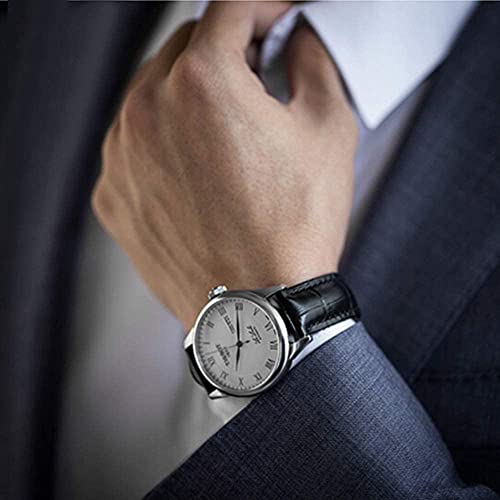 Image of 18mm 20mm 22mm 24mm 26mm 28mm 30mm 32mm Genuine Leather Black Brown Light Brown Blue Silver Rose Yellow Golden Silver Buckle Clasp Watch Band Strap for Men and Women