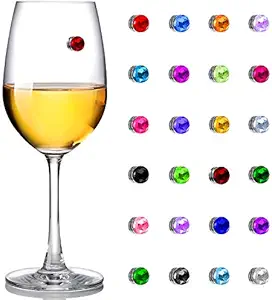 Colorful silicone wine glass charms
