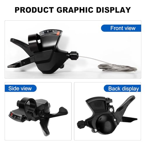 image for RainFlowwer SL-M315-7R Bike Shift Lever, Bicycle Shift Lever - Right, 