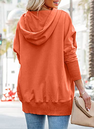 Image of PRETTYGARDEN Women's Casual Long Sleeve Zipper Sweatshirt Drawstring Loose Quarter Zip Pullover Tops with Pockets