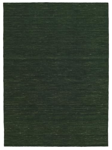 RugVista Kelim Loom, Alfombra Kilim Moderna, Pelo Corto, 160 x 230 cm, Rectangular, Calidad cert. Care & Fair, Lana, Pasillo, Dormitorio, Cocina, Salón, Comedor, Despacho, Verde Bosque