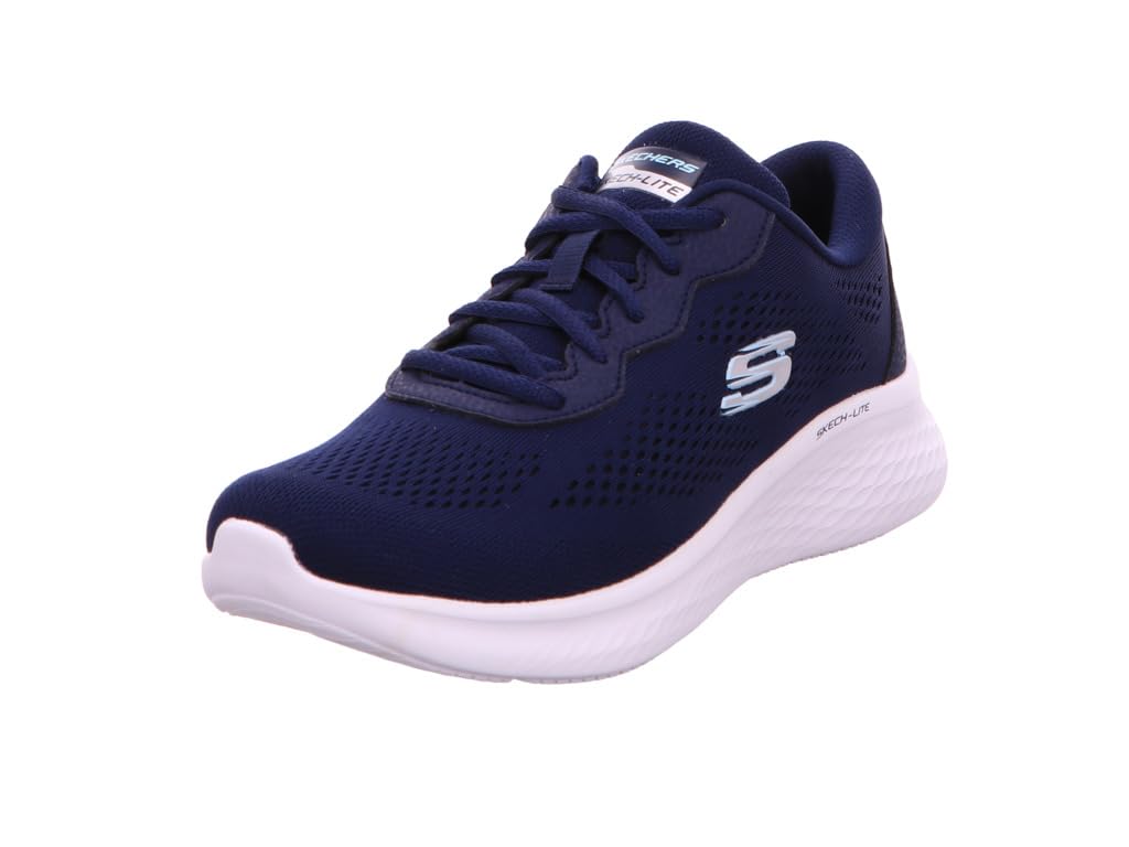 Skechers Women's Skech-Lite Pro Perfect Time Sneaker, Navy Mesh/White Trim, 7 UK
