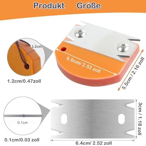 KEWAYO Furnierkantenschneider,Einhandhobel für Holzbearbeitung,Manueller Kantenanleimschneider mit 1 Ersatzklinge Rutschfest Handhobel für Holz PVC ABS Kantenschneider Umleimer (Orangerot)