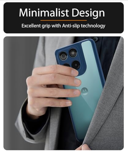 Image of WOW IMAGINE Shockproof Hybrid Back Cover for Motorola Moto Edge 60 Fusion | Hard Slim fit Back Case | PC & TPU | Clear Transparent Case - Blue