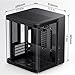 JONSBO TK-1 Black Micro ATX Mini Tower Computer CASE, Hyperboloid Glass Design, Separated Cabinet Structure, Al Alloy Shell Matx Desktop PC Case, Support ATX Power supply/240 AIO, Black